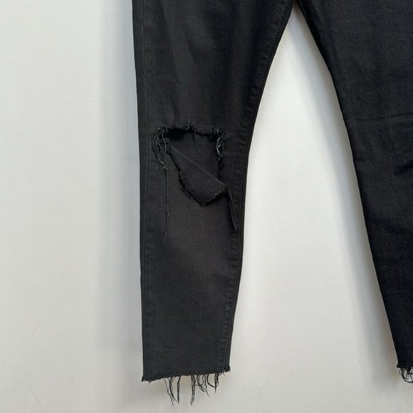 Levi’s Black Distressed Wedgie Straight Leg Jeans Size 28 - Picture 7 of 13